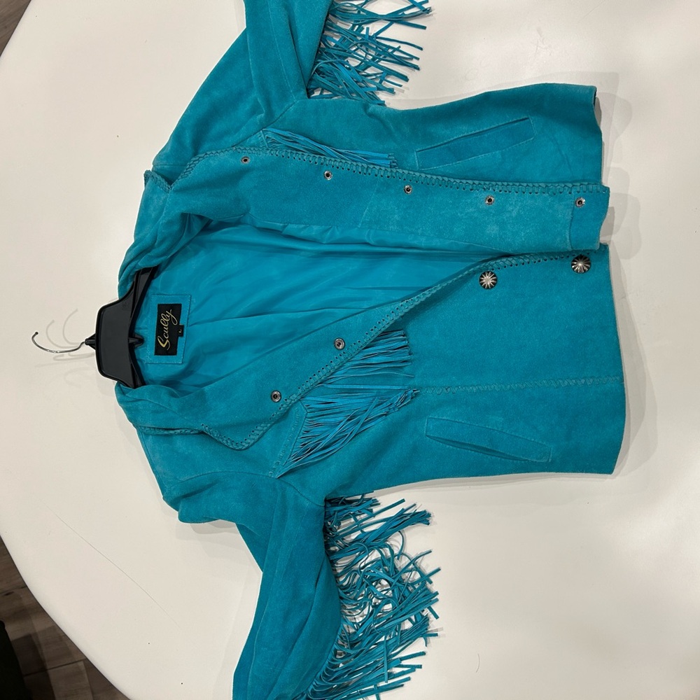 Scully Vibrant Blue Fringe Jacket
